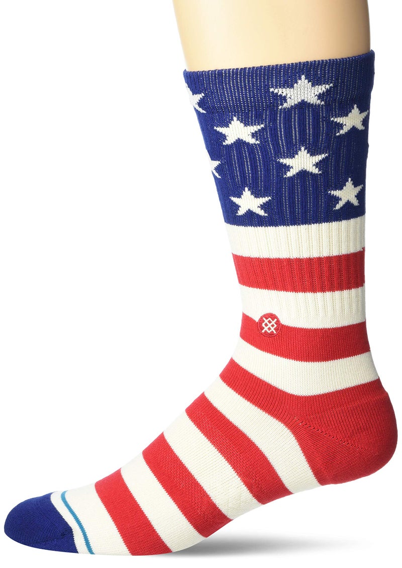 Stance Mens Crew The Fourth St Socks, Red, Large US